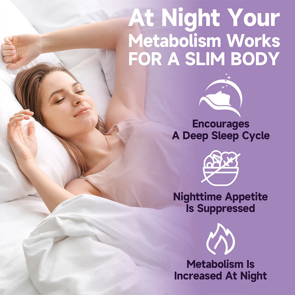 Nighttime Fat Burner, Boosts Metabolism, Weight Management, Improves Sleep - 500 Mg Serving, 120 Capsules