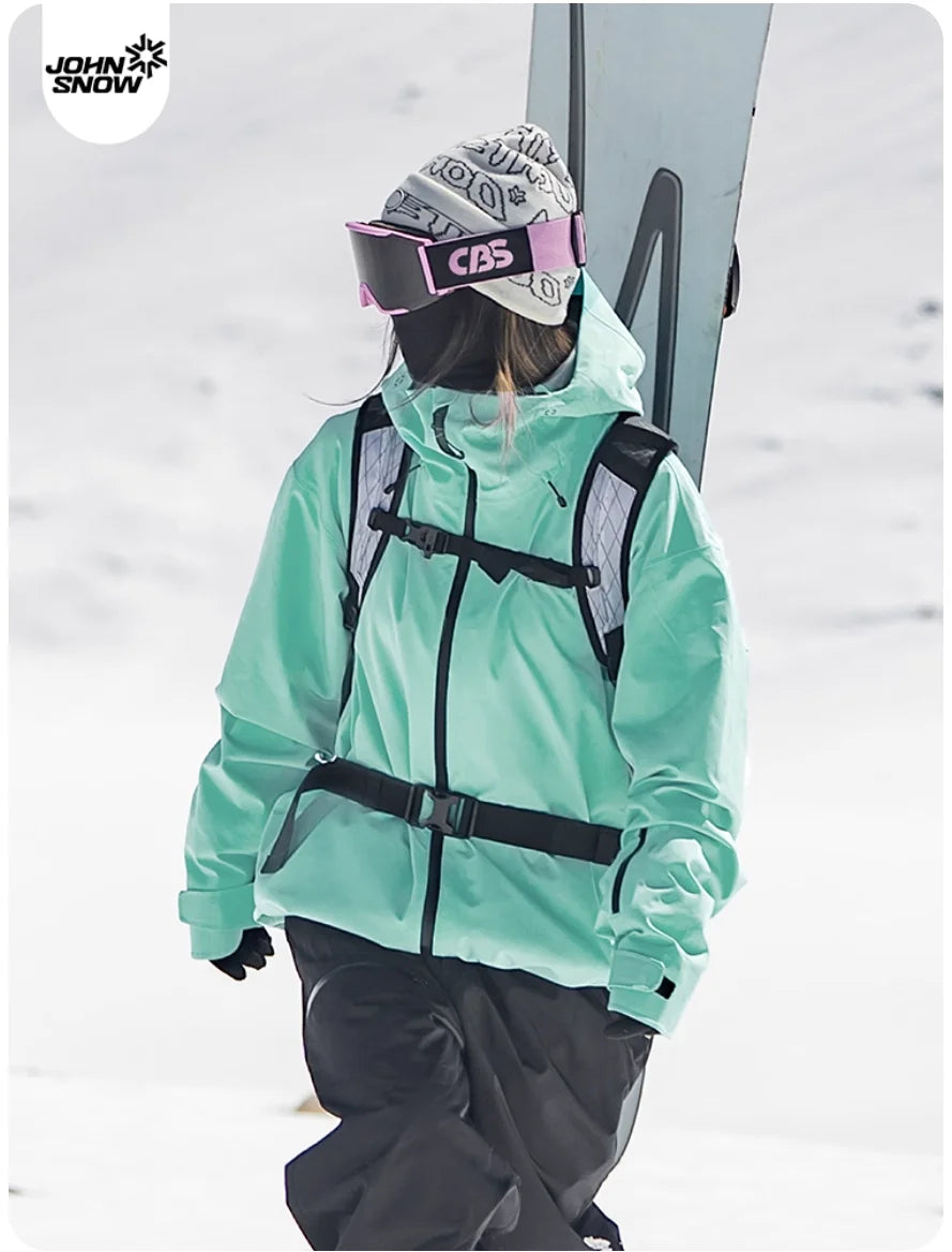 John Snow 2025 3L Ski Jacket & Pants Set Waterproof Snowboard Suit Thermal Winter Sports Gear with Fleece Lining for Men & Women