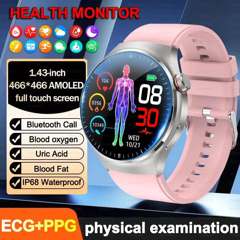 2026New high-end Smart Watch Men Women Health Measurement Blood Oxygen Bp physical examination call exercise ECG Smartwatch Man