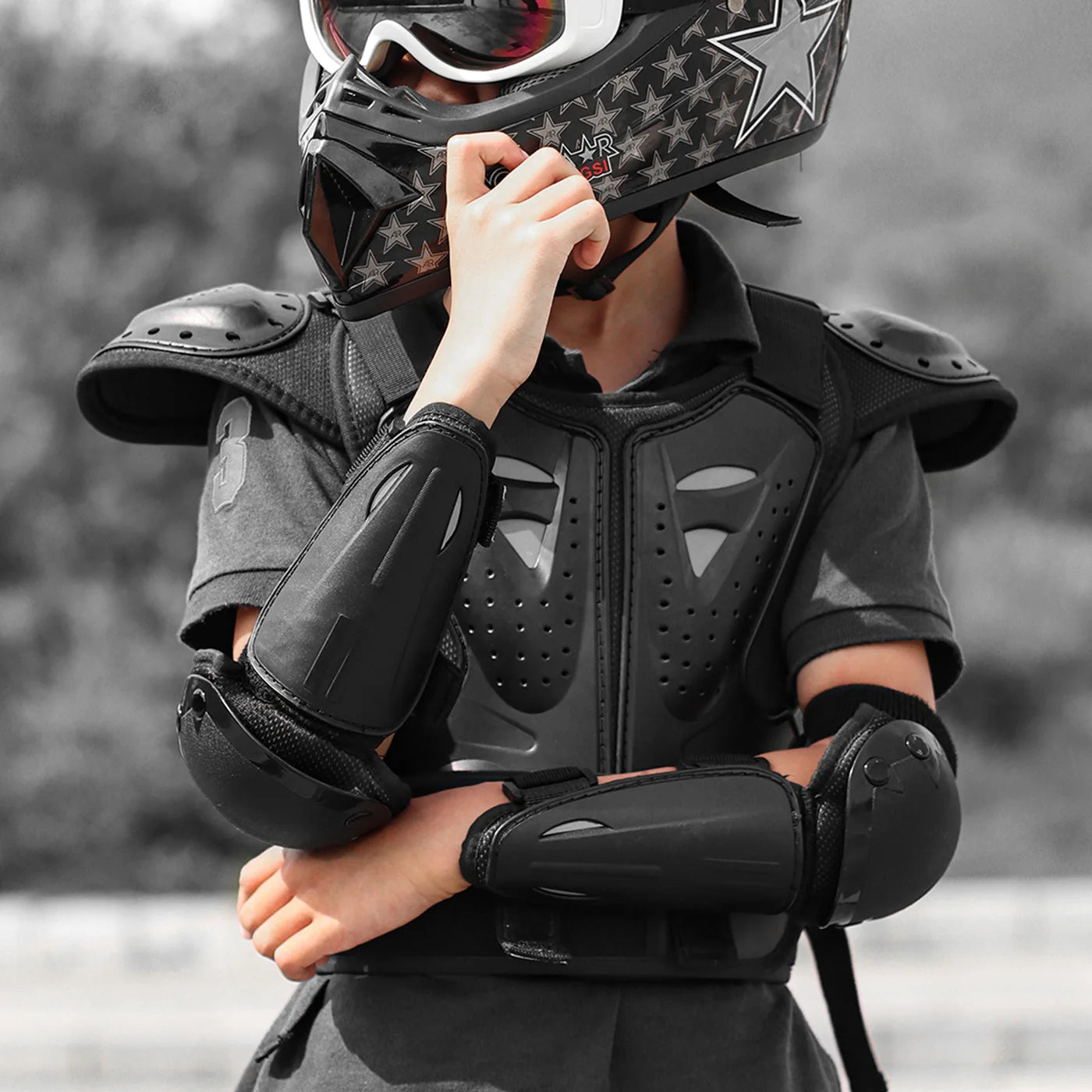 WOSAWE Children's Armor Jacket Spine Chest Protection Equipment Motocross Skateboard Moto Jacket Motorcycle Gear Moto Kids Armor
