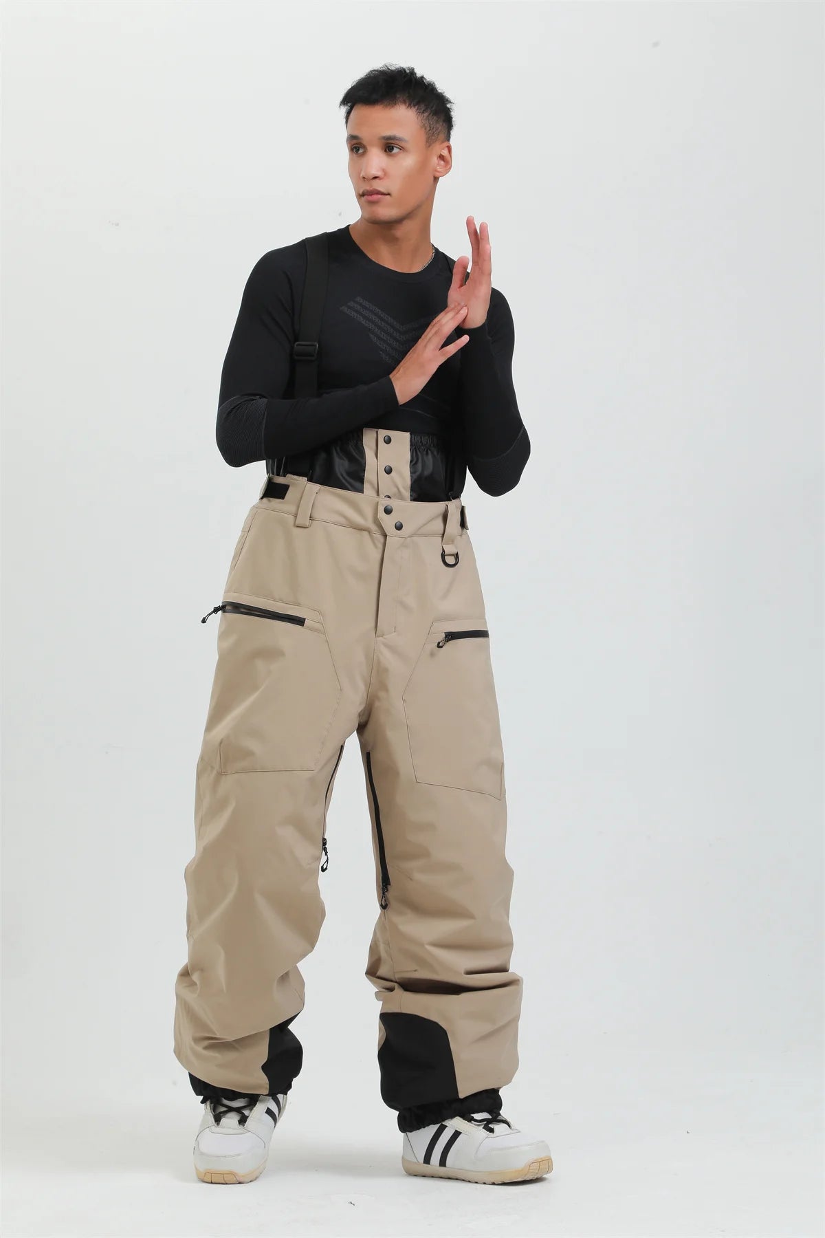Gsou Outdoor Sport Mountain Female Ski Pants Winter Waterproof Men Women Snowboard Overalls Suspender Snowpants Warmth -40 degre