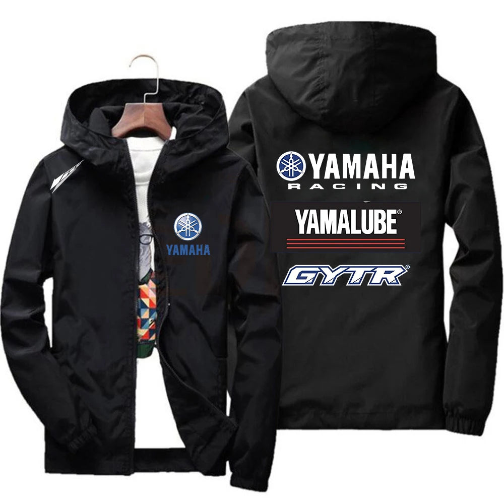 2026 new men's Yamaha GYTR motorcycle windproof hooded jacket men's outdoor sports enthusiasts Yamaha zipper jacket