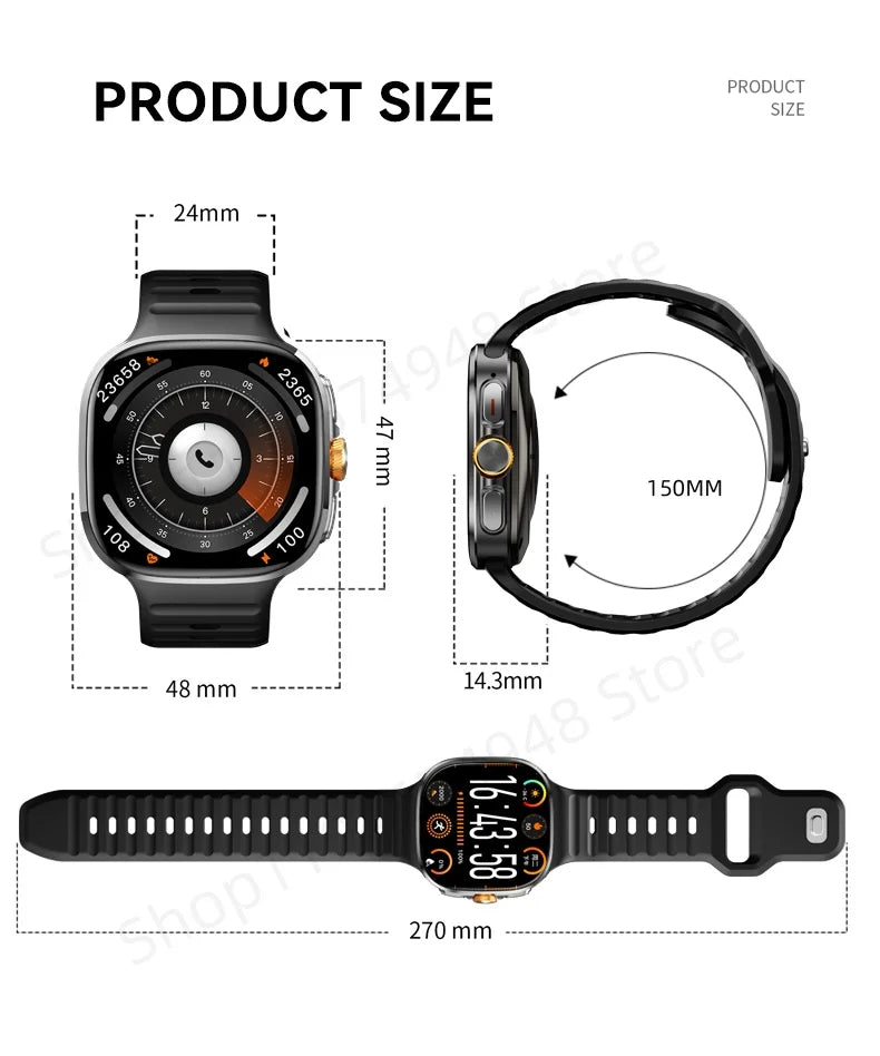 M99 Smart Watch Android 10.0 Smartwatch With Sim Card Rotary Camera GPS WIFI Compass 512GB Storage 2.4inch larger Amoled Screen
