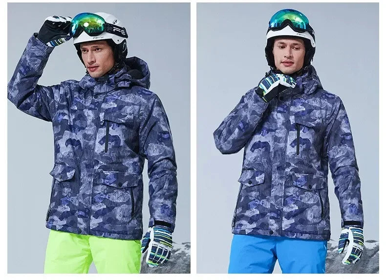 High Quality Men's Winter Waterproof Snowboard Jacket Pants Set Male Breathable Windbreak for Adults Ski Suits