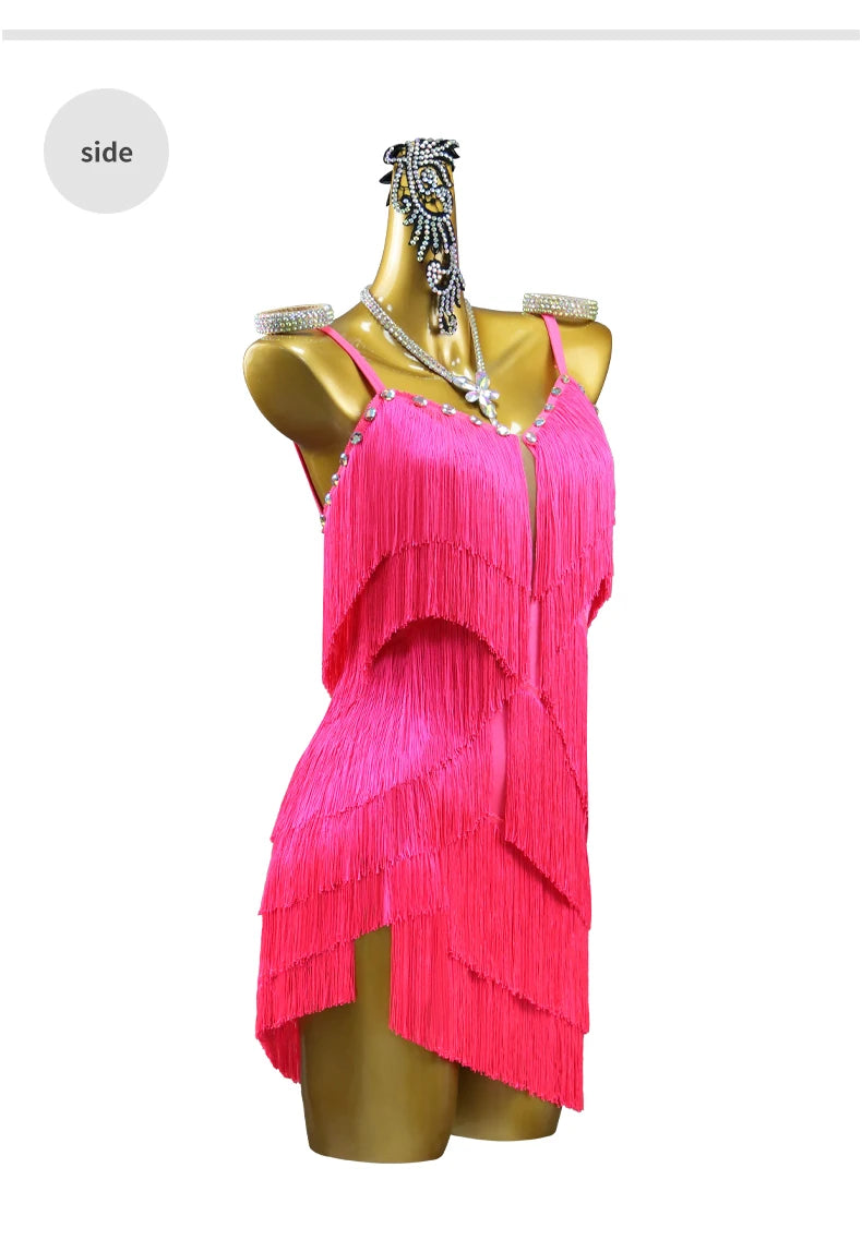 2026 Latin Dance Dresses Woman Clothes Sexy Practice Wear Suit Sport Costume Dancewear Stage Prom Girls Fringed Party Sexy Skirt