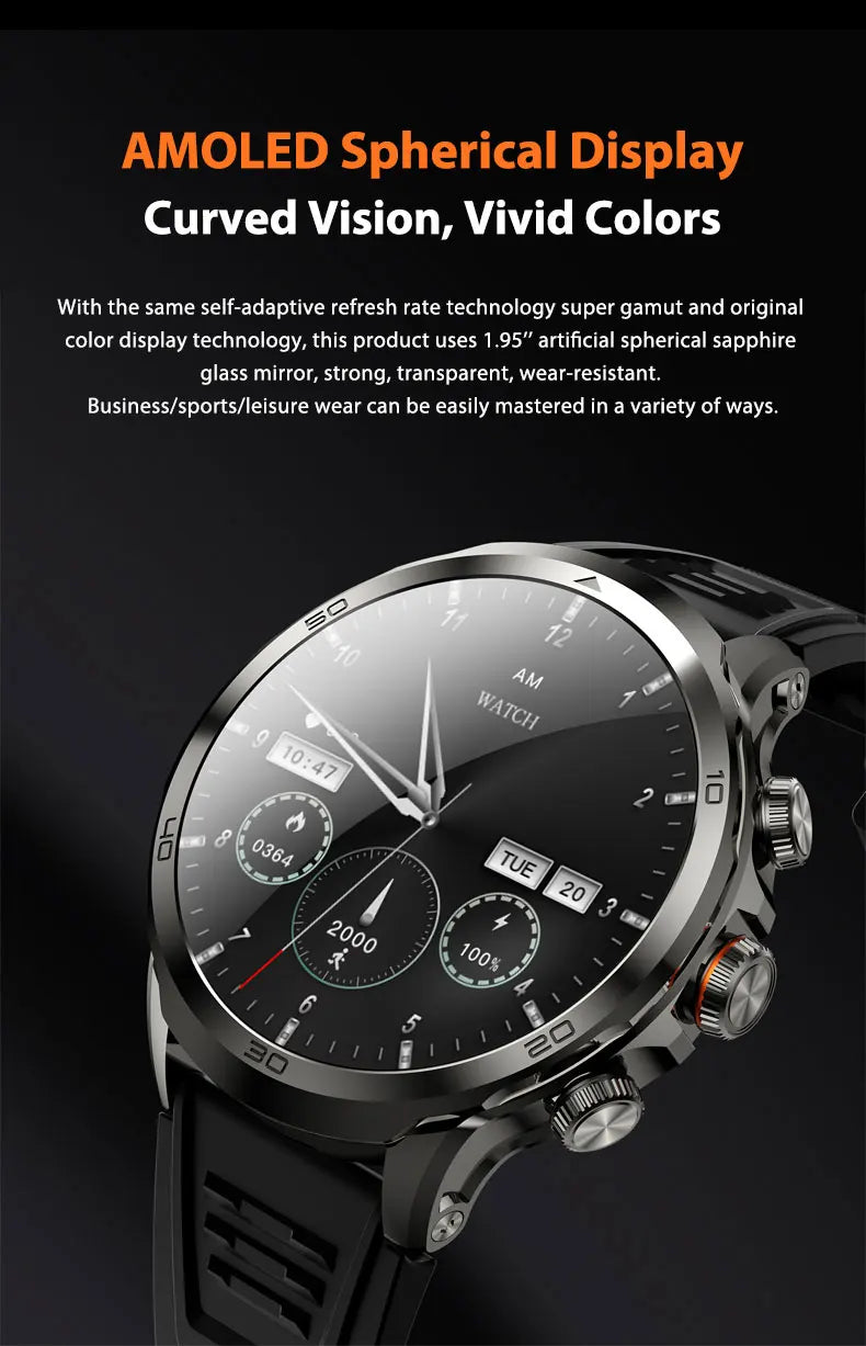 8GB+128GB H19 Smart Watch 1.95-inch Amoled Large Screen 190° Rotary Camera 1900Mah Battery GPS WIFI Android Smartwatch Men Adult