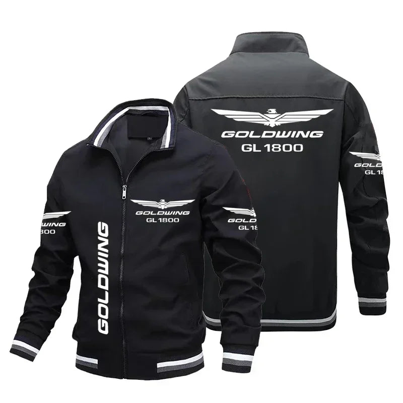 Honda Motorcycle Gold Wing GL1800 Print Jacket Biker Racing Team Custom Bomber Jacket Oversized Windbreaker Honda Men Clothing