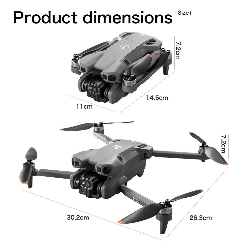 Original GT50 Drone Dual Camera 5G 8K Aerial Aircraft Obstacle Avoidance UAV Fixed GPS Remote Control  Foldable Quadcopter Gifts