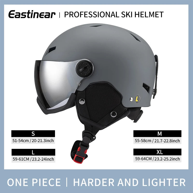 Eastinear's New Lightweight All-in-one Goggles Ski Helmet Men's and Women's Children's Outdoor Skiing and Snowboarding Equipment