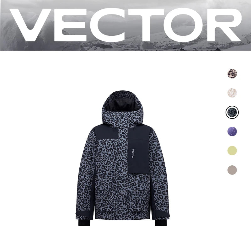 VECTOR Men Women 3L Cotton Ski Jacket Ski Pants Warm Windproof Winter Overalls Waterproof Outdoor Sports Clothing Snowboard