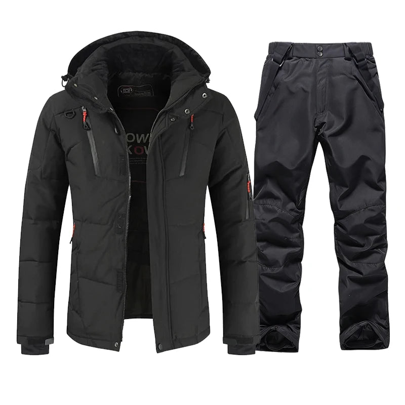 Winter Ski Suit Men Snow Parkas Warm Windproof Outdoor Sports Skiing Down Jackets and Pants Male Snowboard Wear Overalls