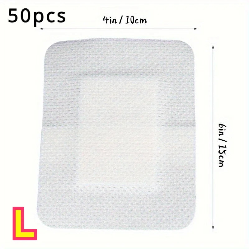 50pcs Large Size Hypoallergenic Non-woven Medical Adhesive Wound Dressing Band Aid Bandage Large Wound First Aid Health Patch