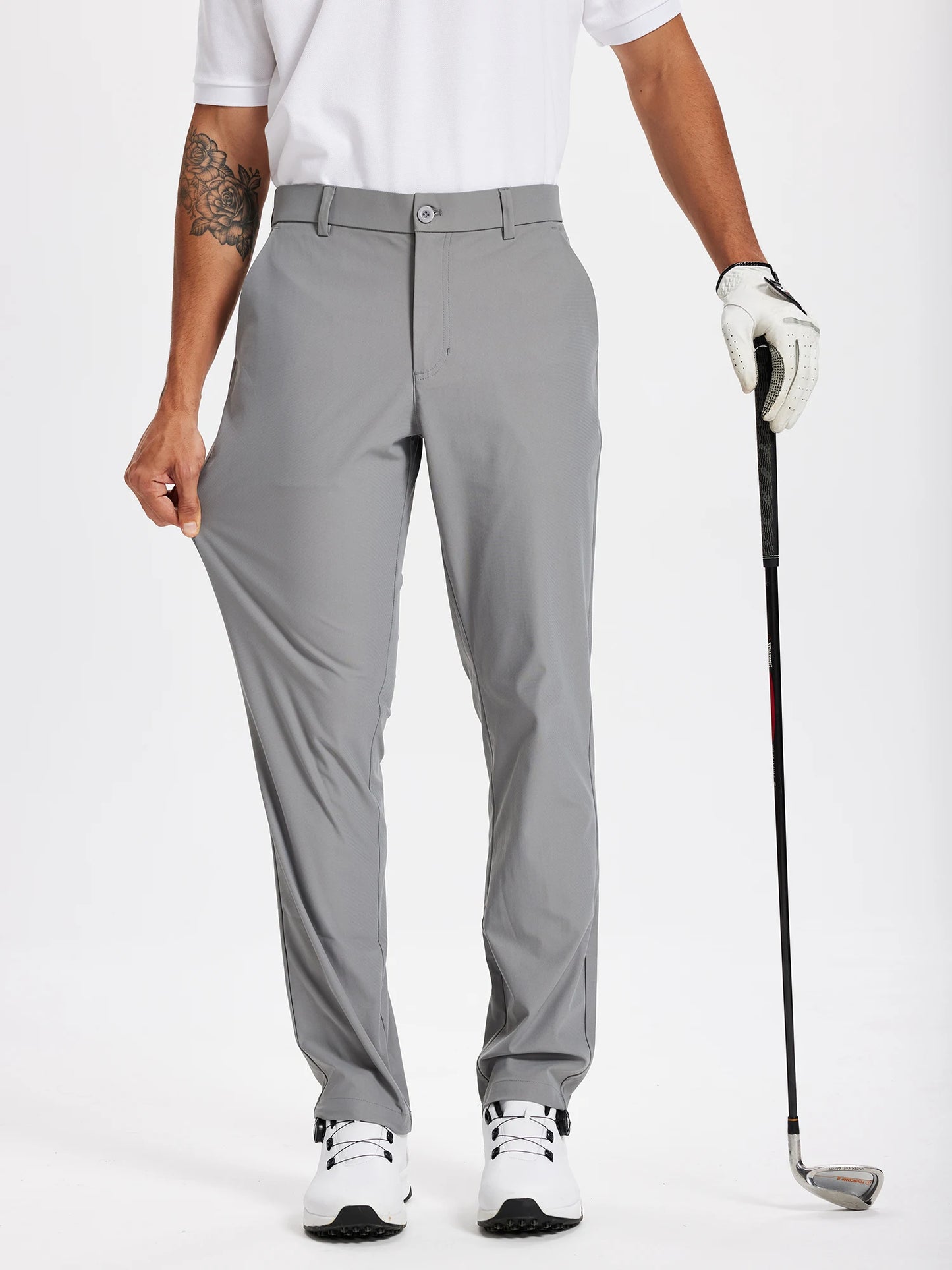 Men's Golf Pants 30"/32"/34" Stretch Work Dress Pants Slim Straight Lightweight Quality Business Trousers Casual Suit Pants