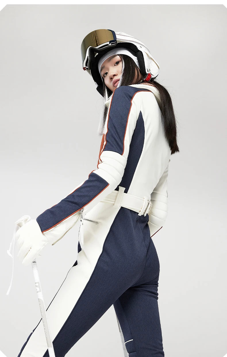 VECVEC Slim Ski Breathable Suit Women Snowboard Clothing Snow Suit Windproof Waterproof One Piece Bib Ski Wear