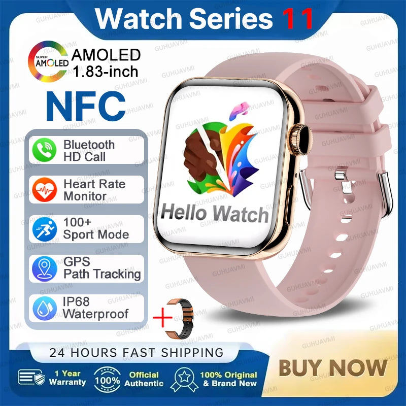 2026 New For iOS Watch Series 11 Smart Watch Ultra HD AMOLED GPS NFC Heart Rate IP68 Waterproof Sport Fitness Call Smartbracelet