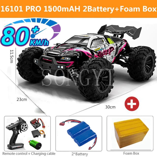 4WD 1:16 80KM/H Super Brushless 50KM/H Brushed RC Car 4x4 Off Road Remote Control High Speed Drift Racing Truck Toy Kids Adults