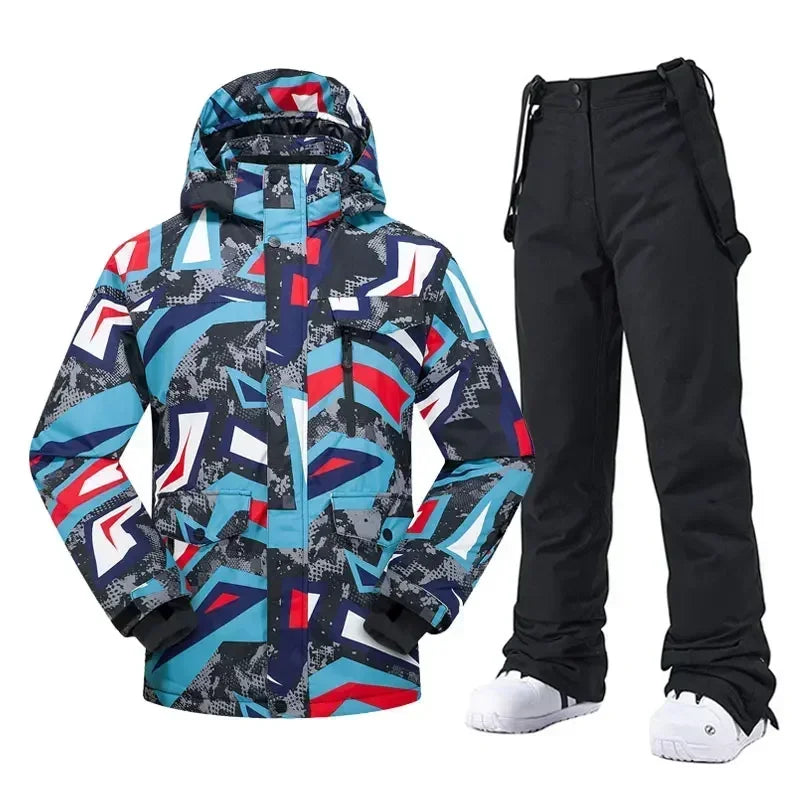 High Quality Men's Winter Waterproof Snowboard Jacket Pants Set Male Breathable Windbreak for Adults Ski Suits