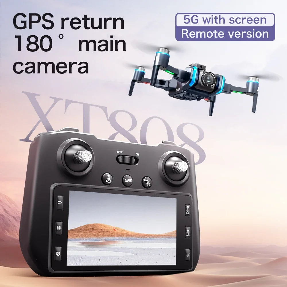 2025 NEW XT808 RC Screen Control Drone GPS 8K Professional Aerial Photography Camera Obstacle Avoidance Brushless Quadcopter Toy