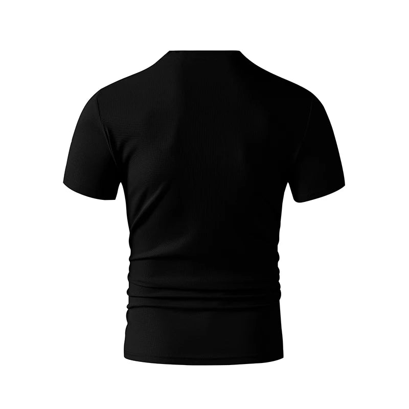 2025 New Men's Casual Fashion Simple V-neck Short Sleeved T-shirt Summer Comfortable Breathable Versatile Top