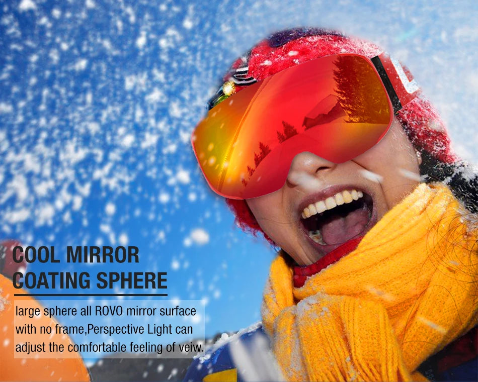 COPOZZ Magnetic Ski Goggles Men Women UV400 Protection Anti-Fog Ski Mask Outdoor Sport Snowboard Skiing Eyewear Adult