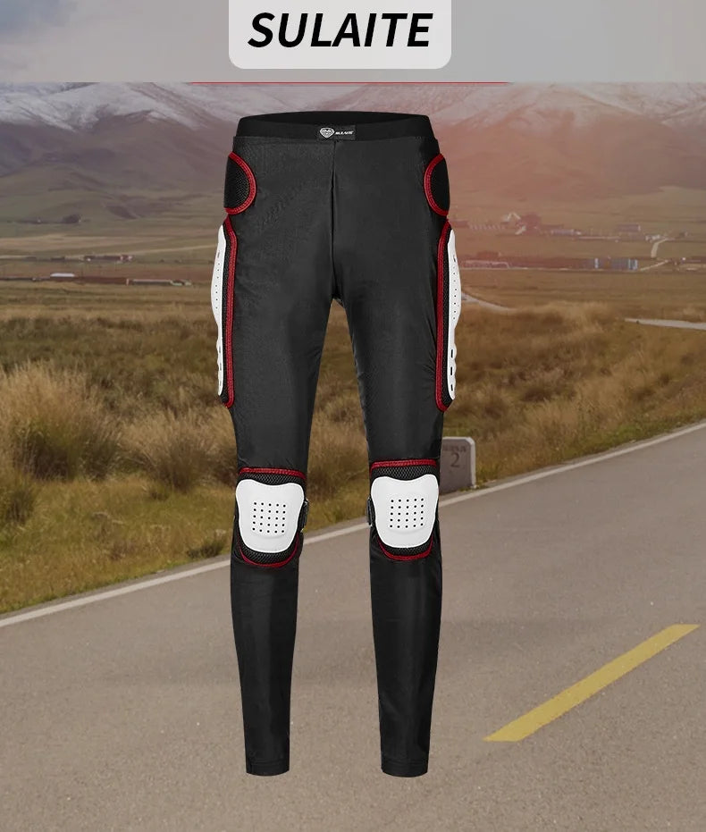 Sulaite Summer Breathable Motorcycle Armor Pants Men Women Motocross Impact Pants Riding Trousers Elastic Lycra Fabric