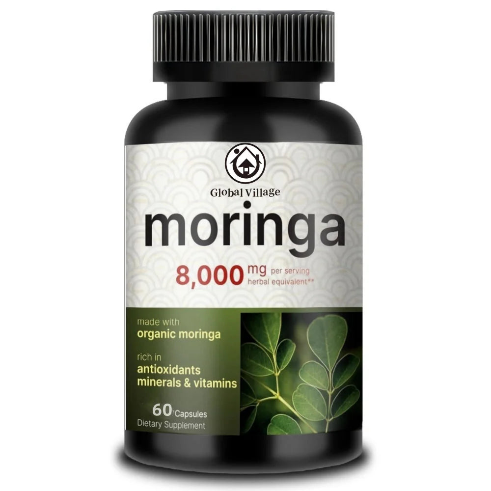 Moringa Capsules 8000mg Per Serving, 120 Capsules || 4 Month Supply, Made With Moringa Powder Organic || Green Superf