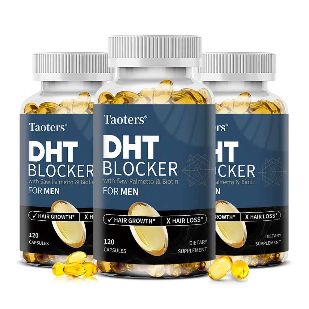 DHT Blocker Hair Growth Supplement - High Potency Biotin & Saw Palmetto for Hair Regrowth, Promote Urinary Tract Function