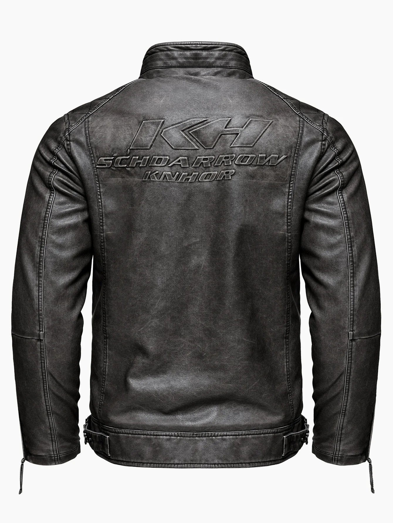 Men's Vintage Thickened Jacket Multi-Pocket Jacket, Stand-Up Collar Motorcycle Clothing, Casual PU Leather Jacket
