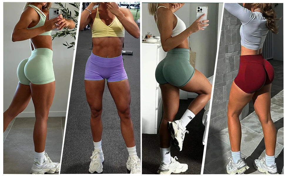 Seamless Shorts 4.5" Yoga Shorts Women Clothes Scrunch Bum Gym Shorts Booty Running Short Butt Lifting Workout Pants Fitness