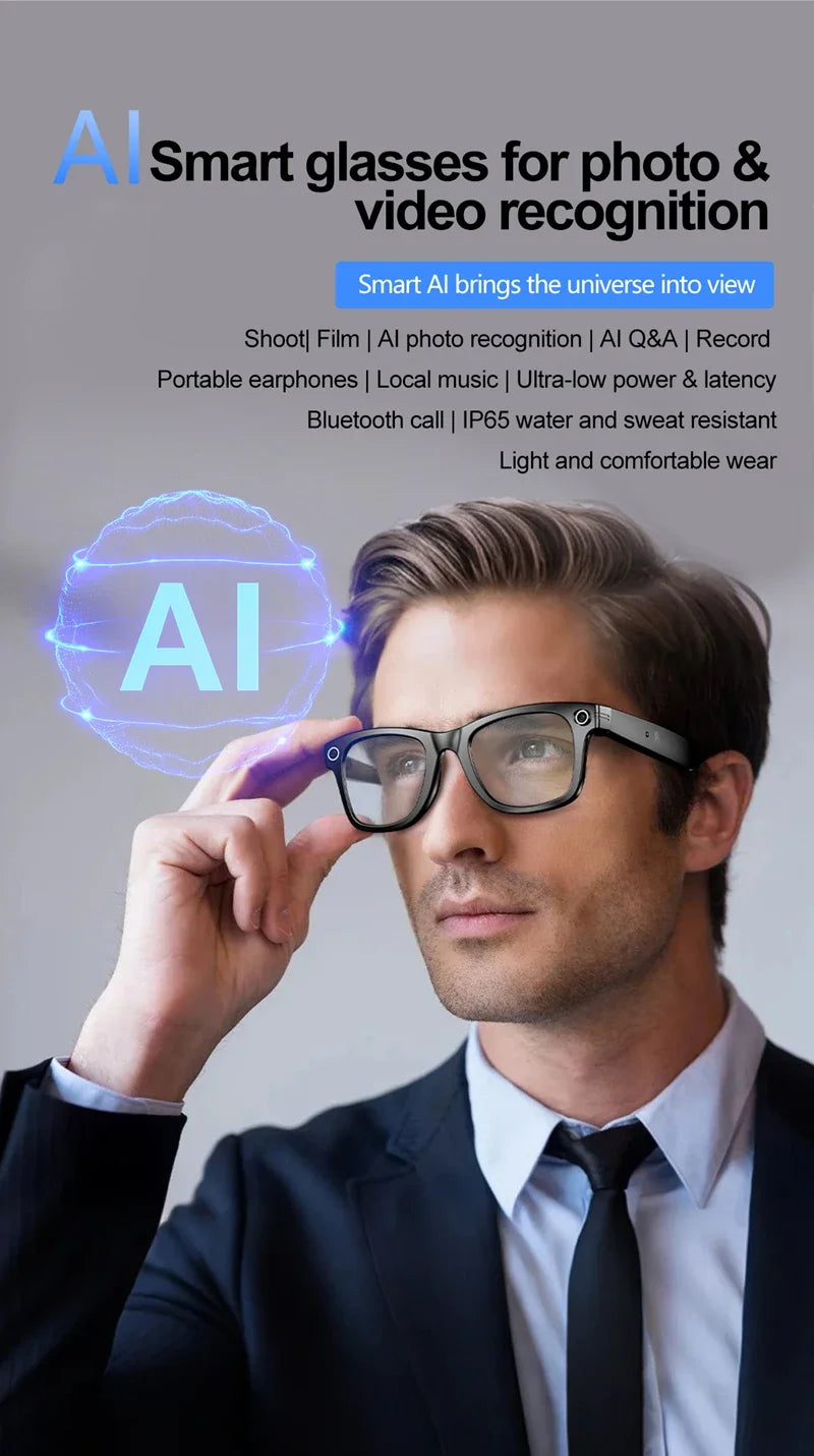 OnePlus AI Smart Glasses Photo Sense Camera Bluetooth Music Call Intelligent Recording Ip65 Waterproof Bluetooth Glasses New