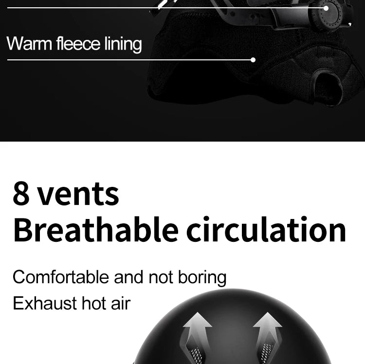 Eastinear Ski Helmet Ski Goggles Helmet Integrated Warm and Anti-collision Outdoor Ski Safety Equipment for Adults and Children