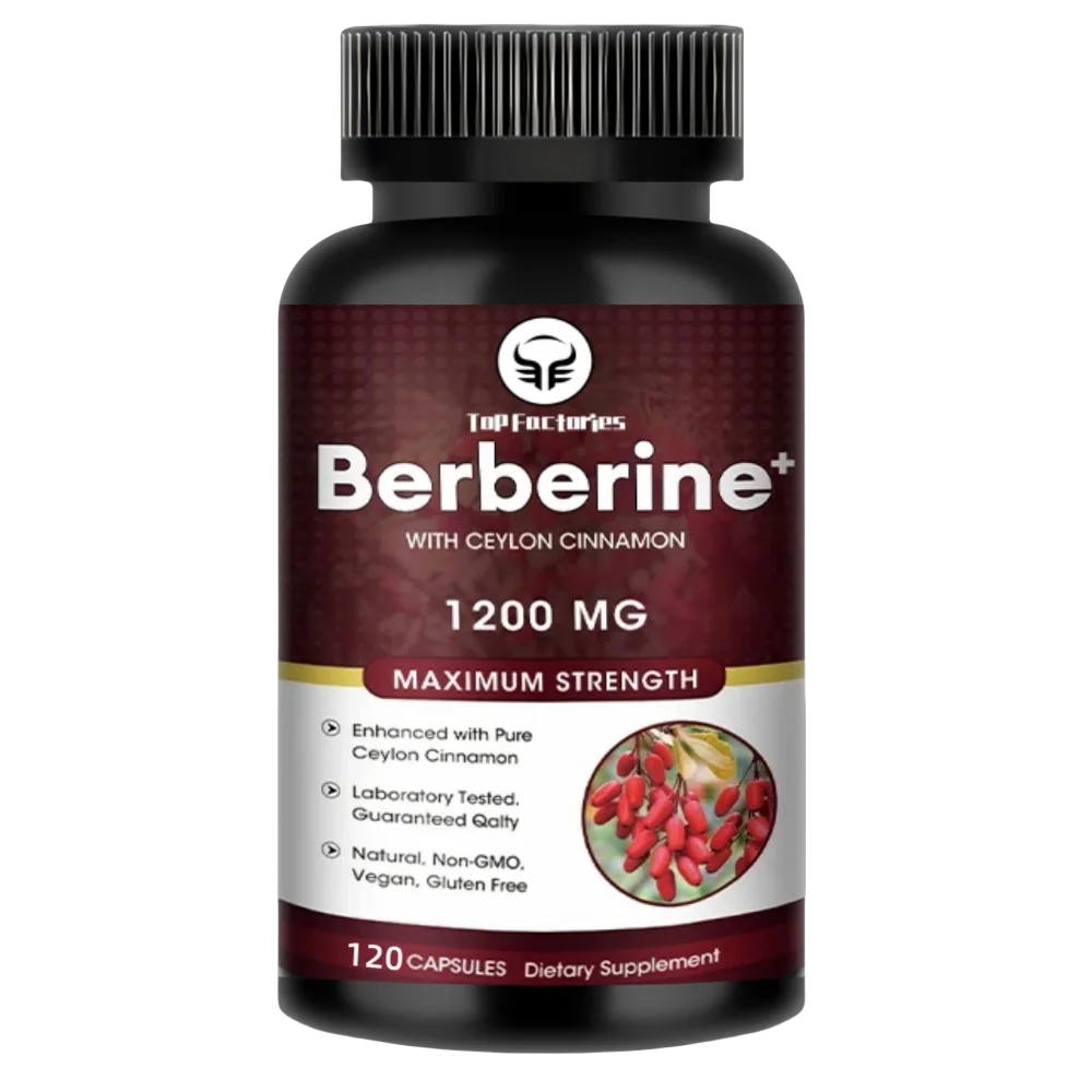 Top Factories Berberine Capsules 1200mg Natural Vegan Supports Heart Health Immune System Liver Health Digestion and Weight Loss