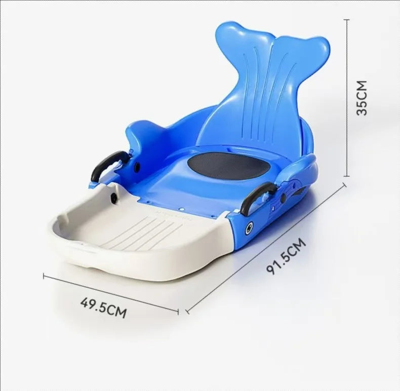High back snowboard, children's thick and wear-resistant snow toboggan, snowboard, sled, outdoor skateboard, ice skates