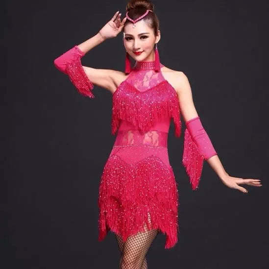 2026 New Latin Dance Dress Women/Girls/Lady New Sexy Fringe Salsa/Ballroom/Tango/Cha Cha/Rumba/Samba/Latin Dresses For Dancing