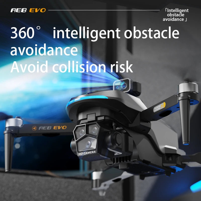 AE8 EVO GPS Drone 4K Professional HD Dual Camera With Screen 5G WIFI 360°Obstacle Avoidance Brushless Rc Quadcopter FPV Drones
