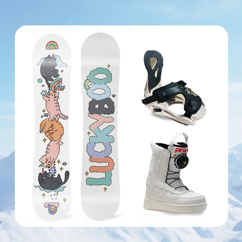 All-Round Cat Board Beginner Boys Girls Freestyle Racing Ski Snowboard Winter Sports Made Wood Sandwich Adults