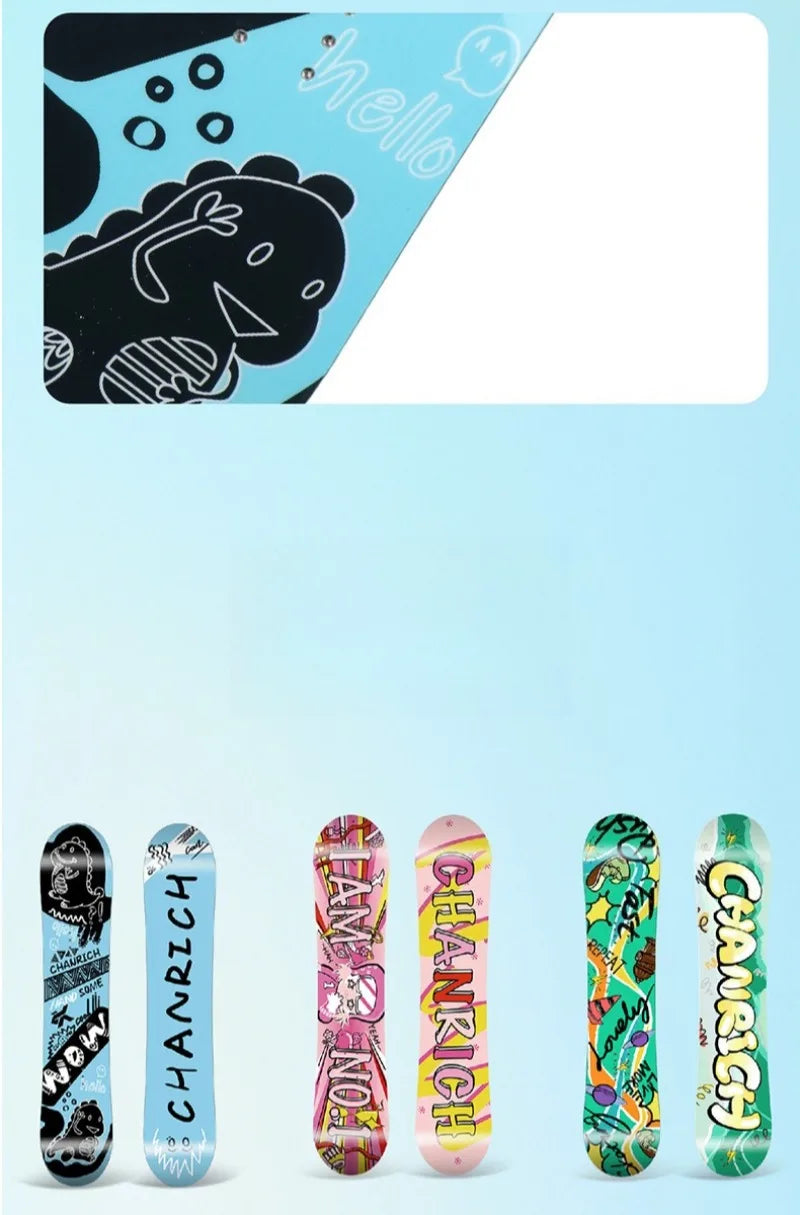 Children's All-Mountain Snowboard 80-120cm, Light Poplar Core Twin Symmetric for Beginner/Advanced Kids & Boys Girls