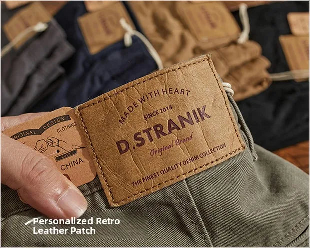 American Retro Workwear Pants Men's Heavyweight Chino Casual Straight Leg Tapered Versatile Cotton Urban Faion Trousers