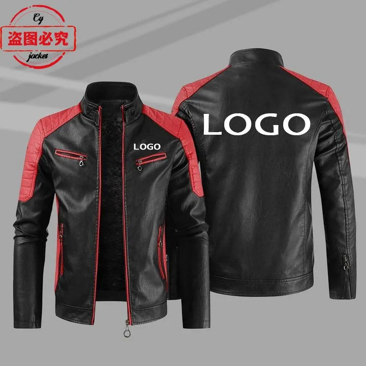 European Size Yamaha Motorcycle Logo Printed Riding Suit PU Leather Jacket Autumn/winter Men's Jacket Racing Suit Workwear