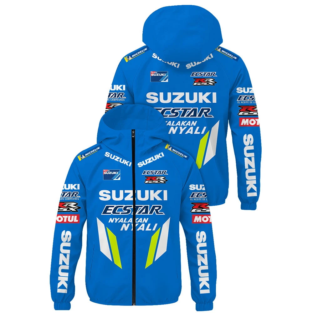 Suzuki Racing Jacket, Motorcycle Jacket, Suzuka Endurance Race Sun Protection Jacket, Outdoor Cycling Race Jacket, Men's Coat