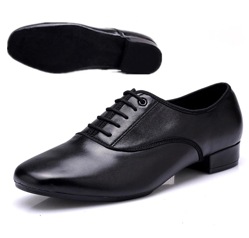 Leather Men Dance Shoes Sports Square Shoe for Men Adult Soft Dance Latin Shoes Modern Waltz Male Sneakers Increase