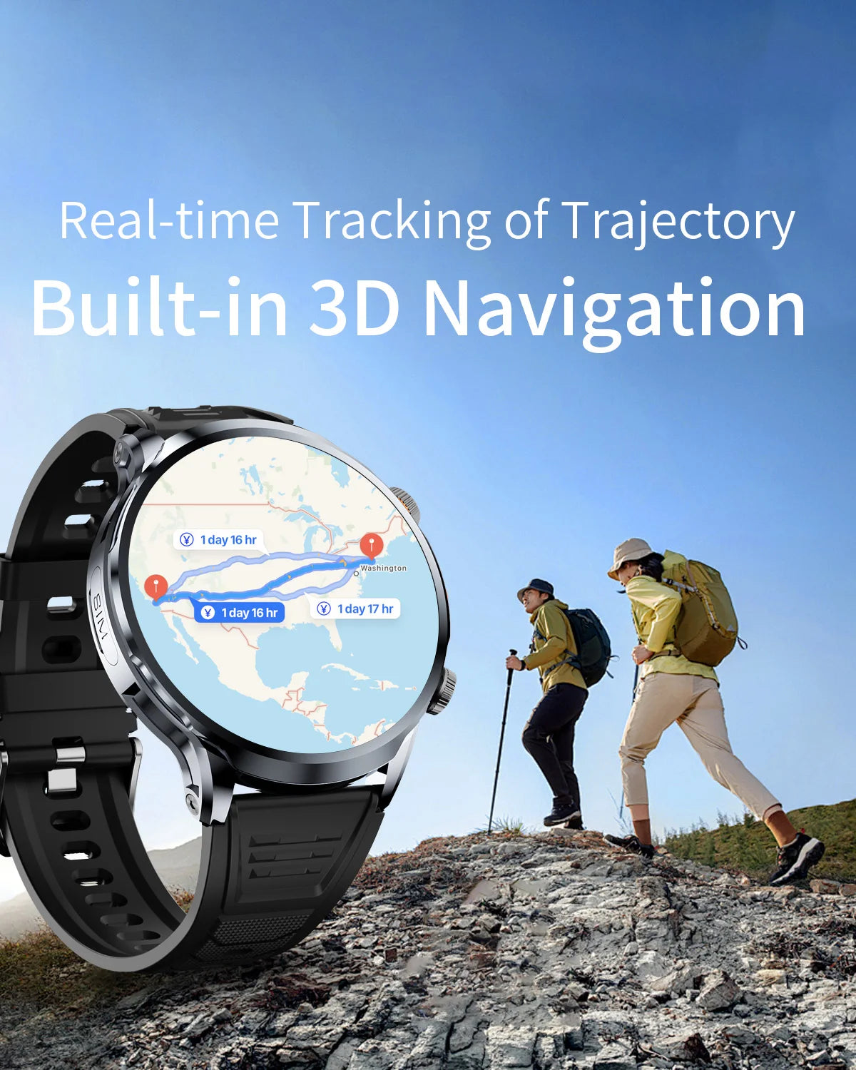 16+256GB Android H18 Smartwatch 4G LTE 1100Mah Battery Play Store Heart Rate 1.95 inch Spherical screen Smart Watch Men GPS WIFI