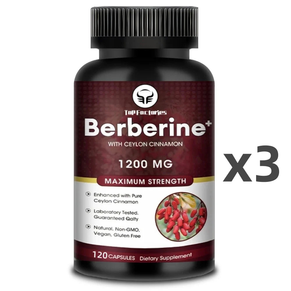 Top Factories Berberine Capsules 1200mg Natural Vegan Supports Heart Health Immune System Liver Health Digestion and Weight Loss