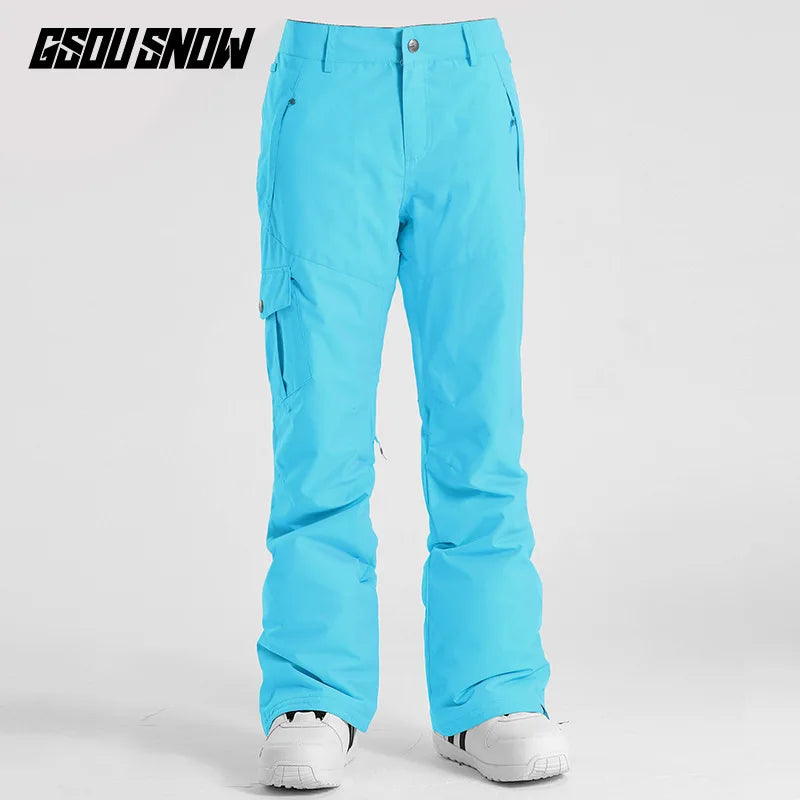 GSOU SNOW New Winter -35 degree Ski Pants Women Waterproof Snow Snowboard Pants Outdoor  Camping Women Trousers Punch pants