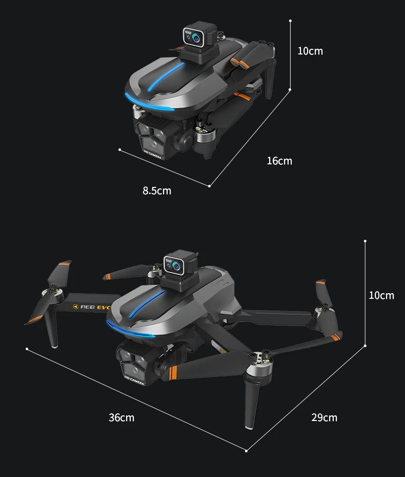 AE8 EVO GPS Drone 4K Professional HD Dual Camera With Screen 5G WIFI 360°Obstacle Avoidance Brushless Rc Quadcopter FPV Drones