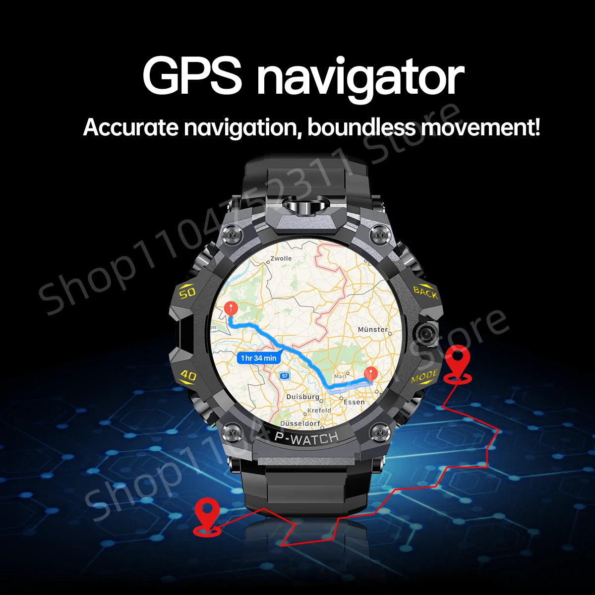 P-Watch 5g Full Netcom Smartwatch 1.508 inch Amoled HD Screen inset 4g/5g Sim Card GPS WIFI IP68 Waterproof Swimming Smart Watch