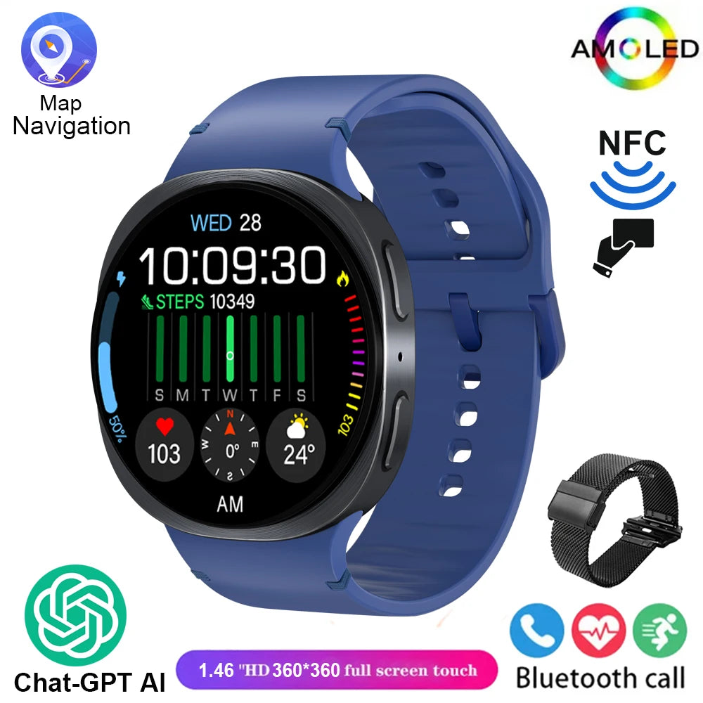 New Original Smart Watch 8 Men GPS Track NFC Bluetooth Call 40mm AMOLED Fitness Sport Tracker Health Smartwatch For Android Ios