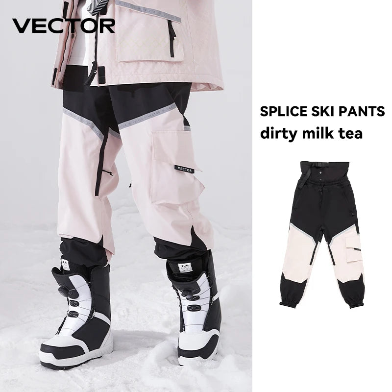 Winter Ski Pants Women Outdoor High Quality Windproof Waterproof Warm Snow Trousers Winter Ski Snowboarding Pants Splicing beam