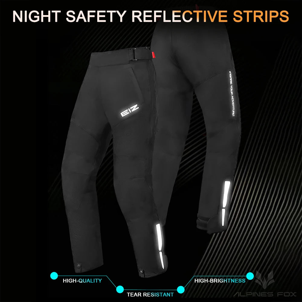 Winter Motorbike Trousers Men's Motorcycle Quick Release Pants Built in CE Protectors Warm Waterproof Off-road Motocross Pants