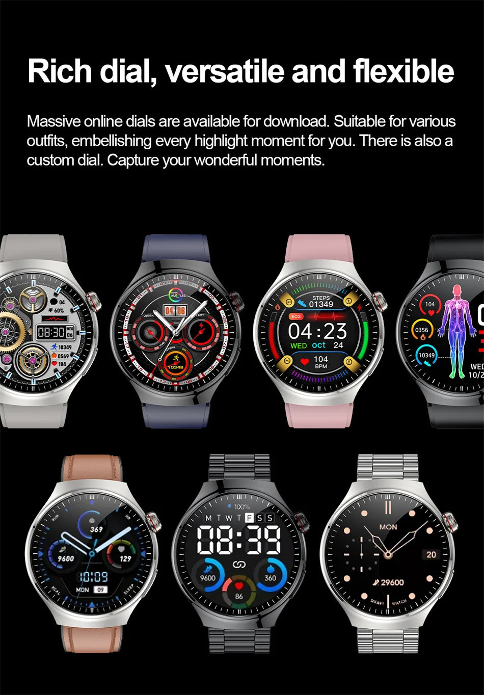 2026New high-end Smart Watch Men Women Health Measurement Blood Oxygen Bp physical examination call exercise ECG Smartwatch Man